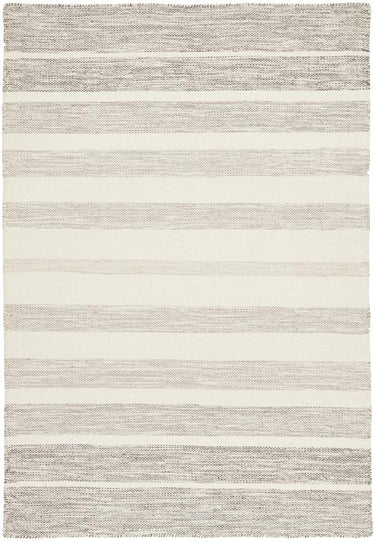 Erika Scandi Grey Striped Flatweave Wool Rug